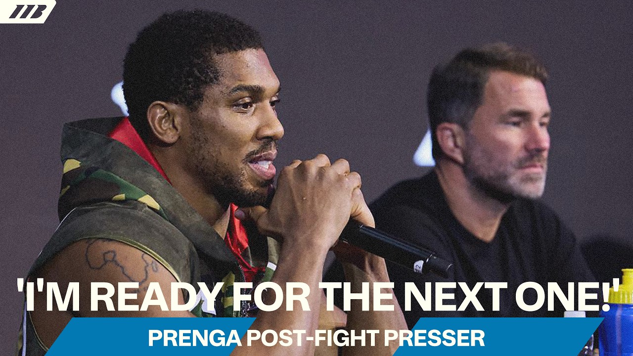 "Bring On Fury!" - Anthony Joshua & Eddie Hearn Post-Fight Presser After Prenga Win background