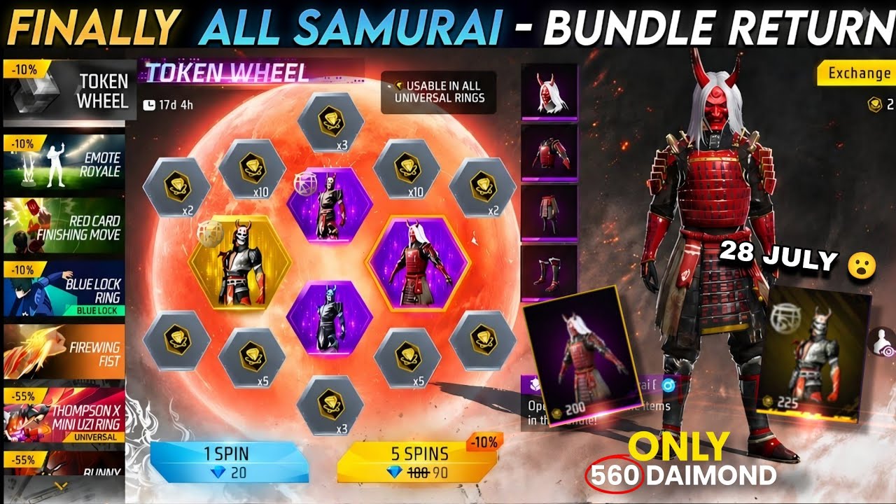 ZOMBIE SAMURAI BUNDLE RETURN FREE FIRE ЁЯдп, NEXT RING EVENT FF, FF NEW EVENT, FREE FIRE NEW EVENT backdrop