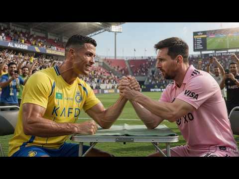 Ronaldo vs Messi Arm Wrestling… Winner Gets $10,000,000 😳🔥 background