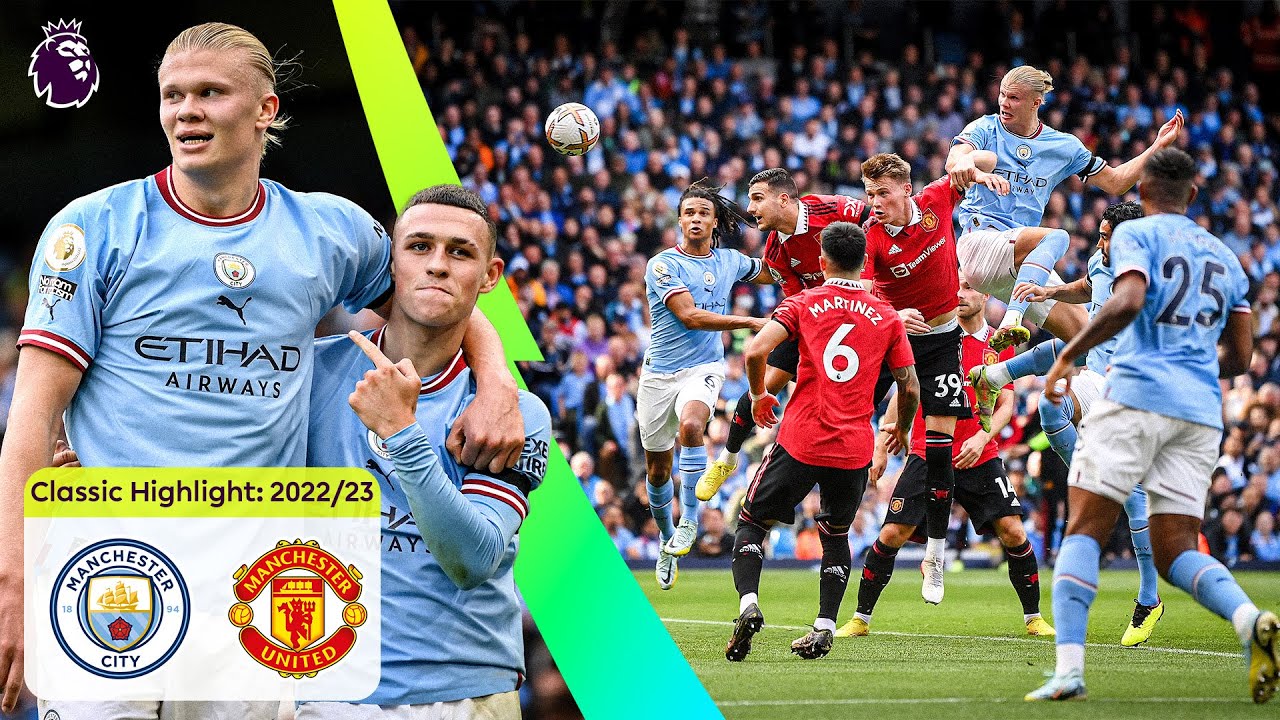 Haaland & Foden Sink Man Utd | Man City 6-3 Man Utd | Classic Premier League Highlights background