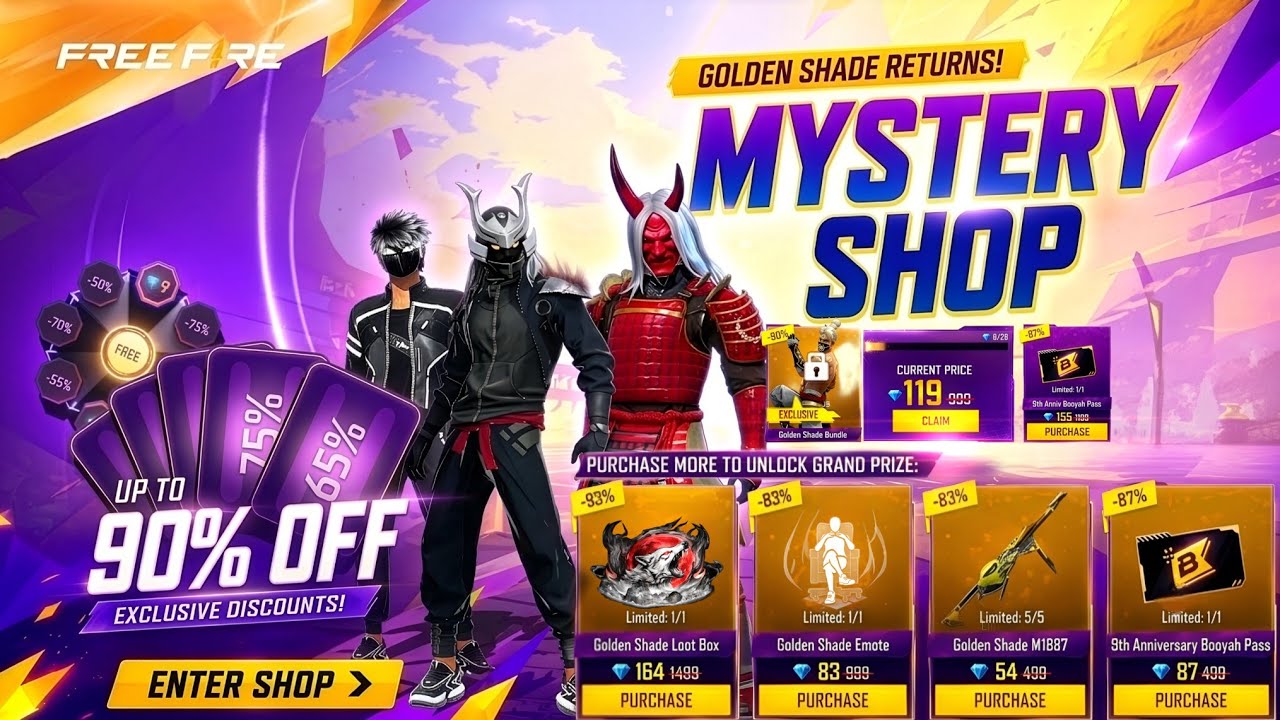 ZOMBIE SAMURAI BUNDLE RETURN | AUGUST MYSTERY SHOP EVENT FF | FREE FIRE NEW EVENT l FF NEW EVENT