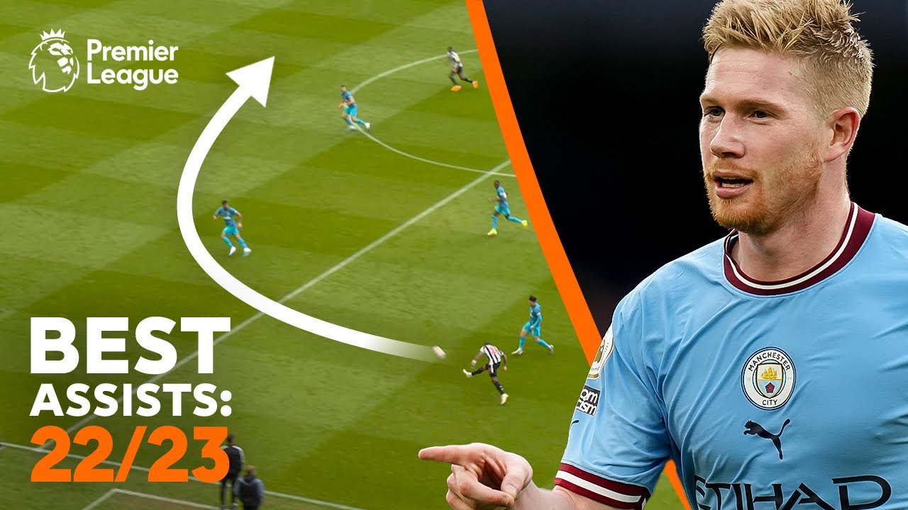 Footballers with GENIUS vision! | Best Premier League assists from 2022/23 background