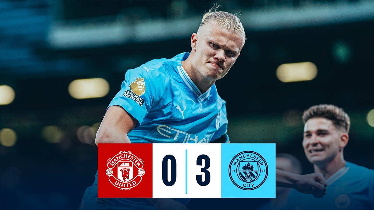HIGHLIGHTS! Manchester United 0-3 Manchester City | Haaland (2) and Foden Goals! background