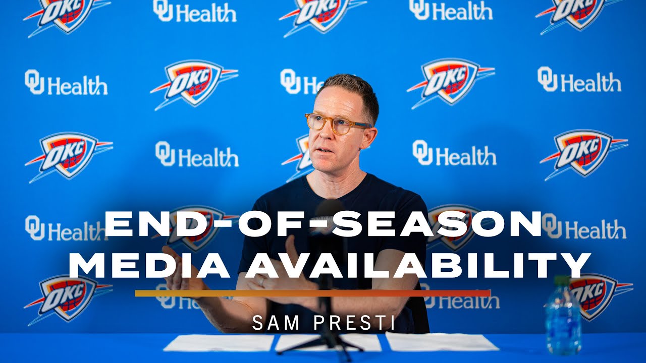GM Sam Presti | 2022-23 End-of-Season Media Availability | OKC Thunder background