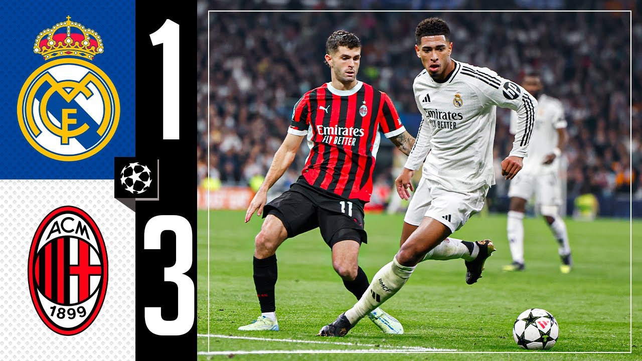 HIGHLIGHTS | Real Madrid 1-3 AC Milan | Champions League 2024/25 background