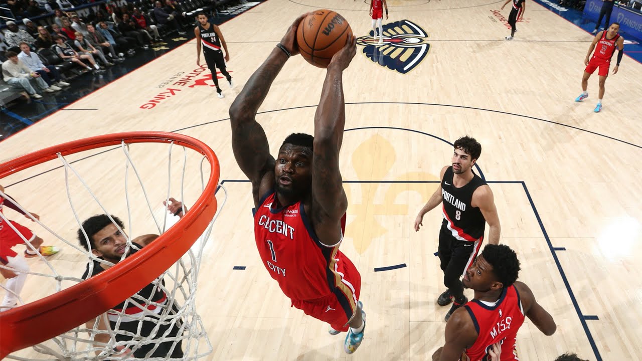 Zion Williamson Highlights vs. Trail Blazers 1/2/26 background