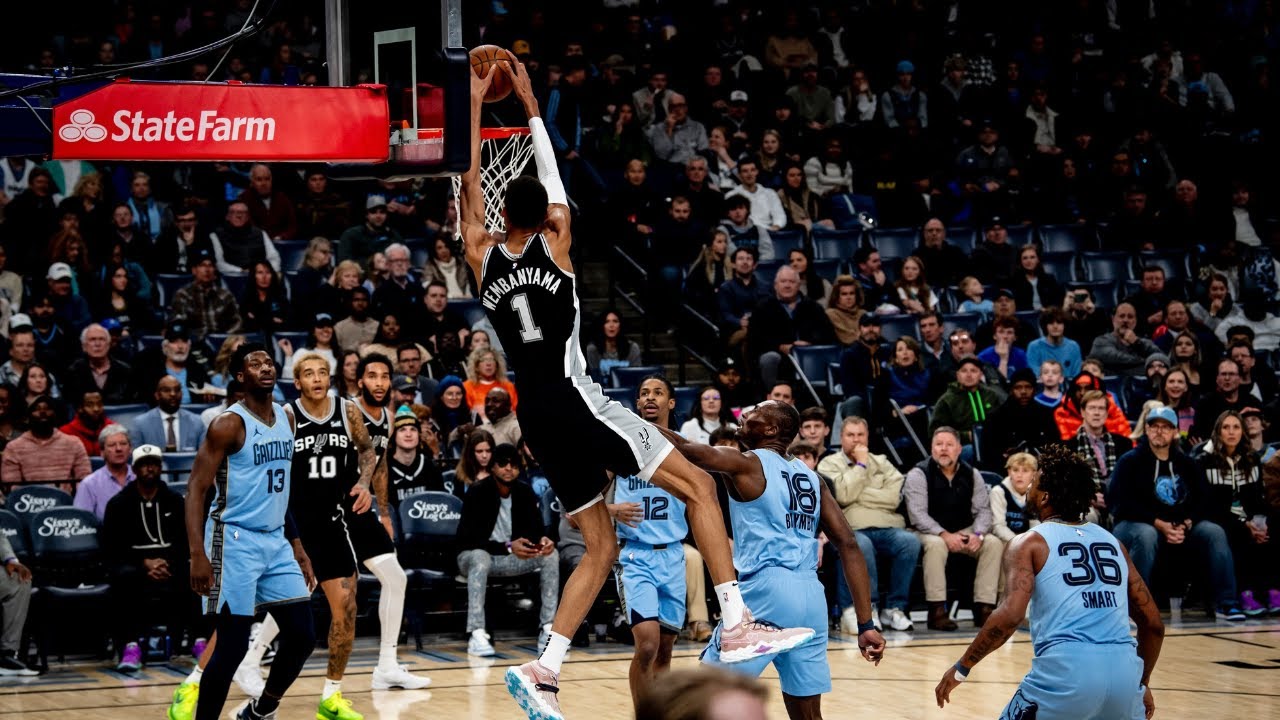Highlights: Victor Wembanyama's 20 PTS, 7 REB, 4 BLK vs Memphis | 2023-24 San Antonio Spurs background