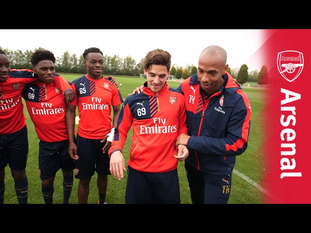 Thierry Henry presents the Arsenal U19 skills challenge background
