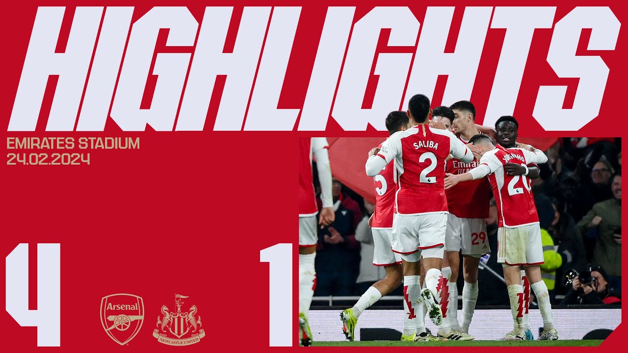 HIGHLIGHTS | Arsenal vs Newcastle United (4-1) | Gabriel, Havertz, Saka and Kiwior background