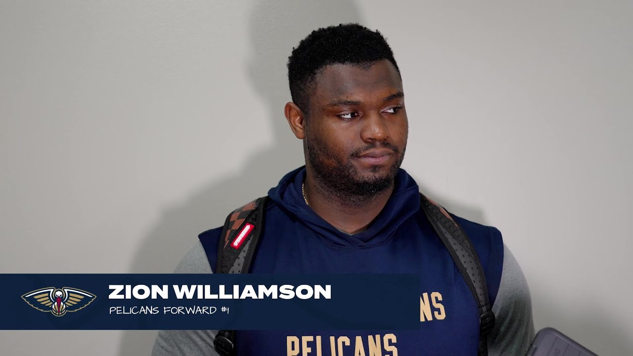 Zion Williamson talks hamstring injury, Game 1 environment | Pelicans Practice 4/23/24 background