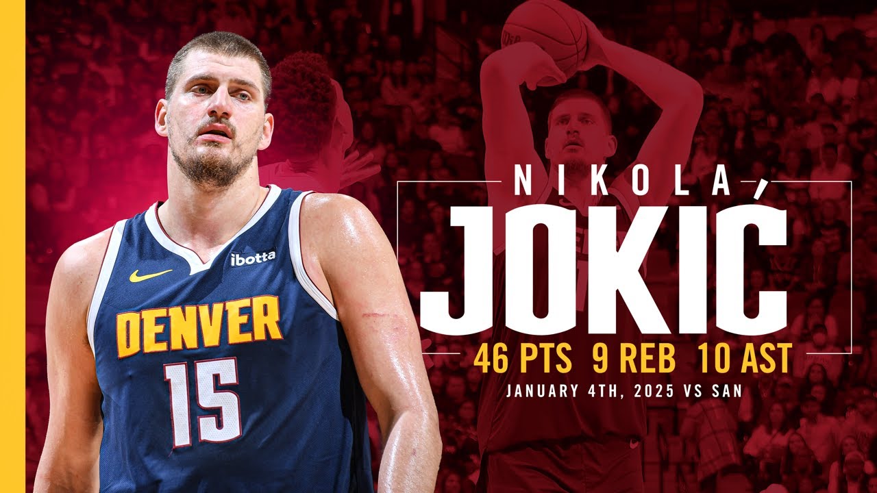 Nikola Jokić ANOTHER Near 40+ Point Triple-Double vs. Spurs 📺 | 1/4/25 Full Game Highlights background
