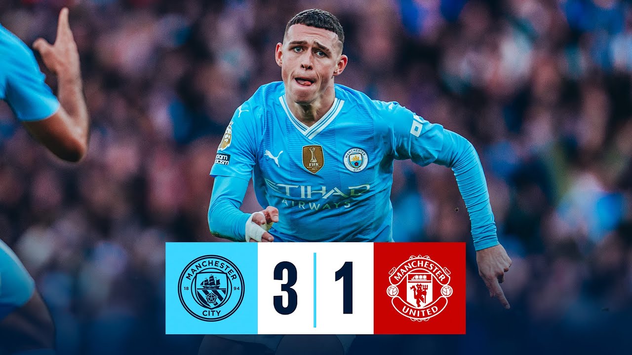 HIGHLIGHTS! SUPERB FODEN BRACE INSPIRES CITY TO DERBY TRIUMPH | Man City 3-1 Man United