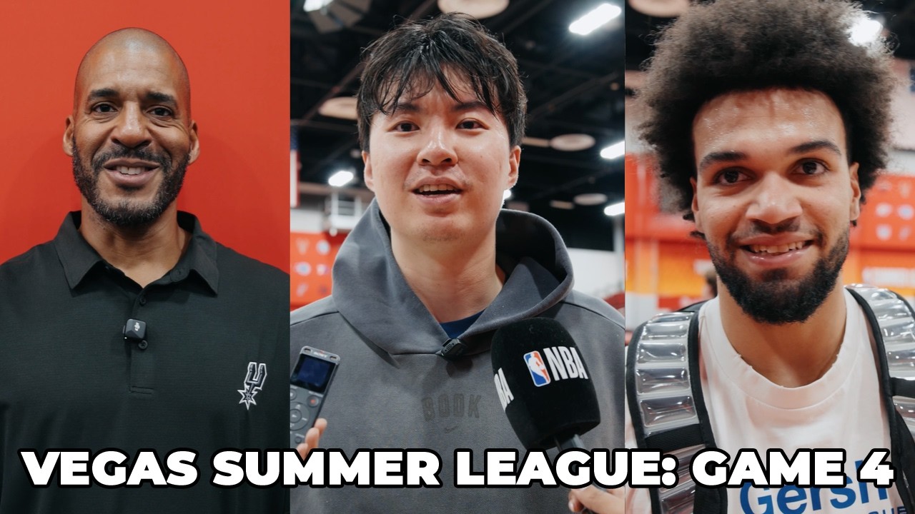 Vegas Summer League Game 4: Spurs Coach Corliss Williamson, Hyunjung Lee, Ja'Kobi Gillespie