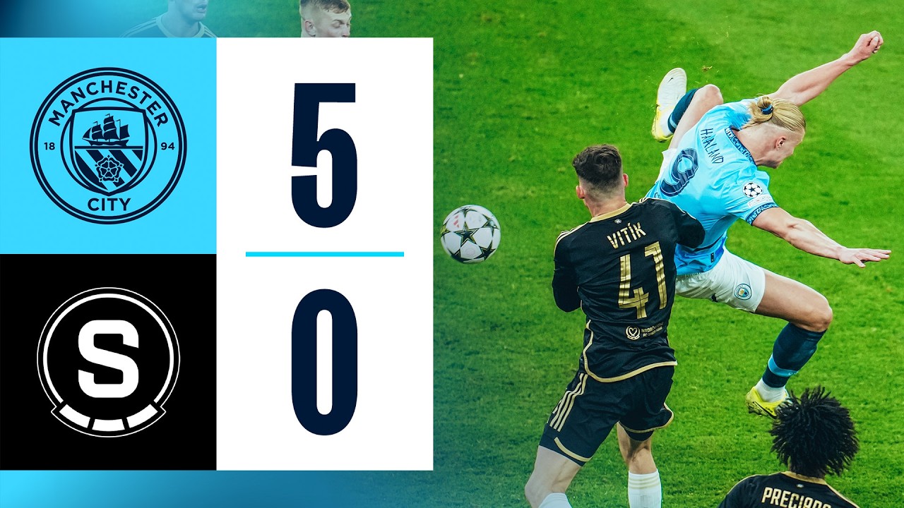 HIGHLIGHTS! Man City 5-0 Sparta Prague | Haaland wonder goal as super City hit five! background