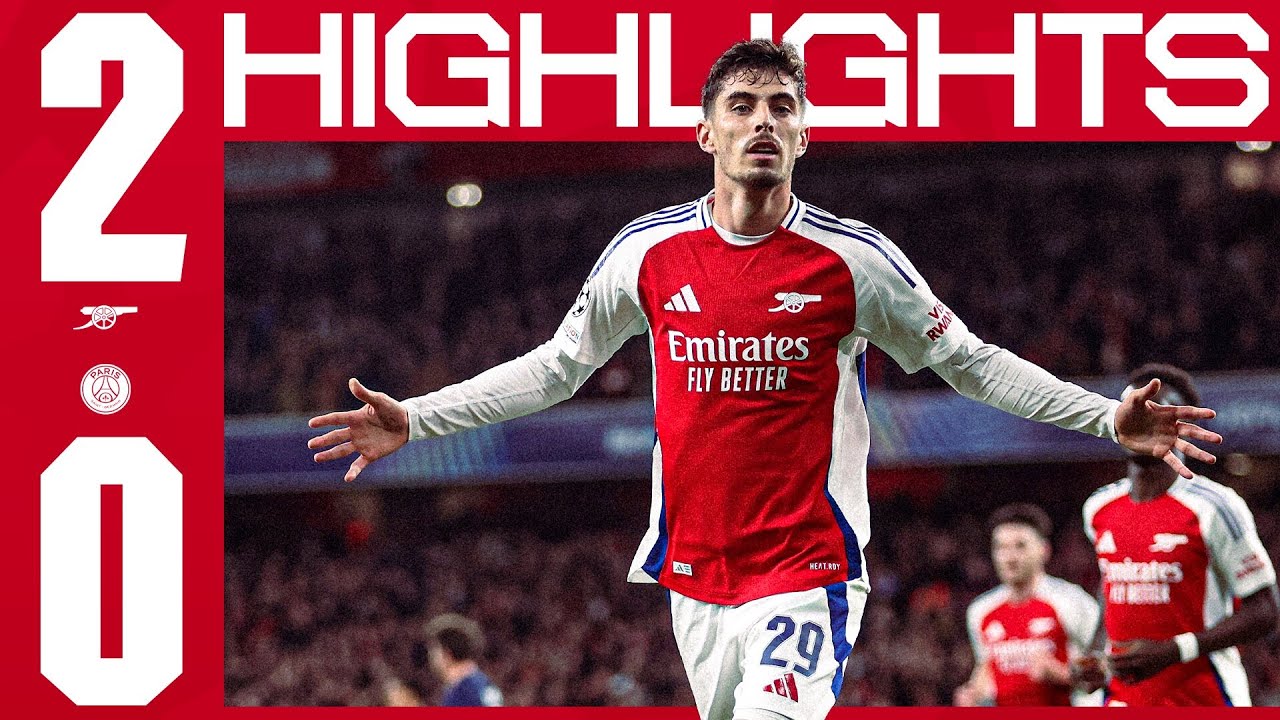 BIG CHAMPIONS LEAGUE WIN ๐ฅ | HIGHLIGHTS | Arsenal vs PSG (2-0) | Havertz & Saka | UCL background