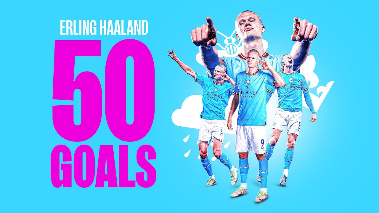 ERLING HAALAND JOINS 50 CLUB | Every goal for Man City so far! background