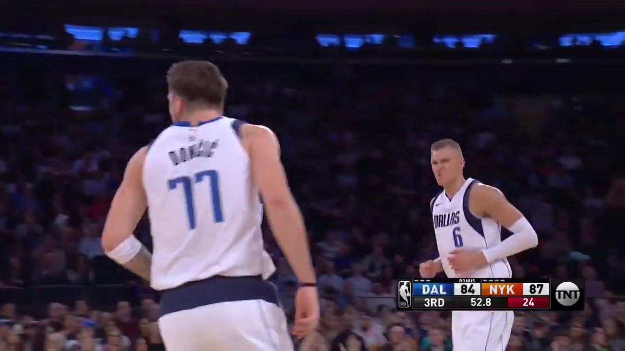Luka Doncic (33 points) highlights vs New York Knicks background