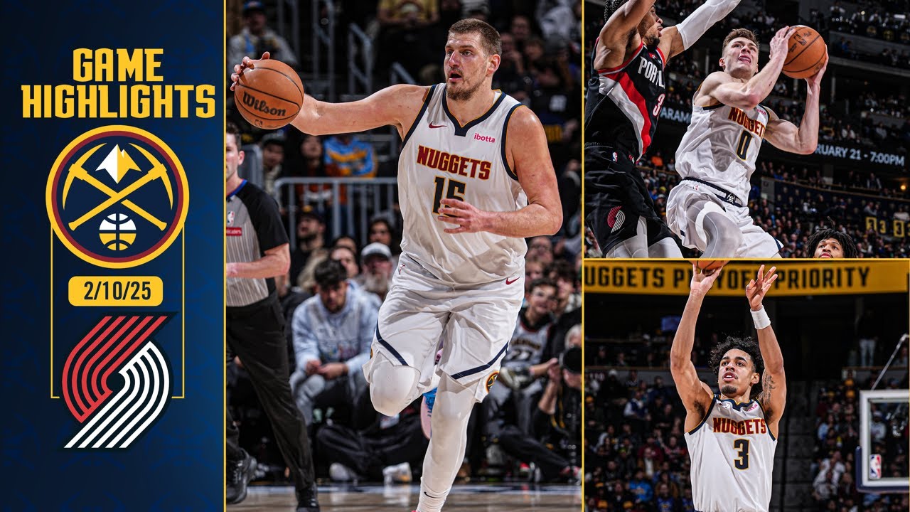 Denver Nuggets vs. Portland Trailblazers Full Game Highlights 📺 | 2/10/25 background
