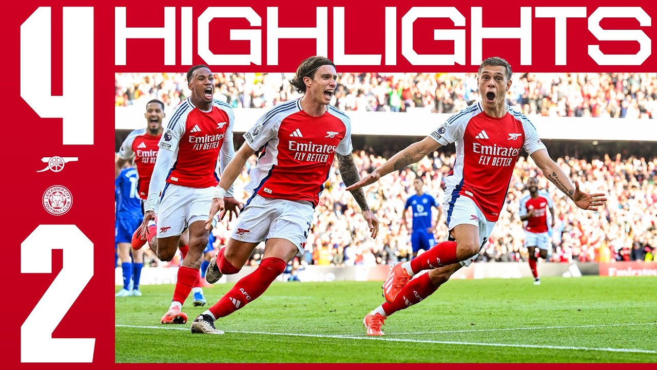 A BIG WIN! 🤩 | HIGHLIGHTS | Arsenal vs Leicester City (4-2) | Martinelli, Trossard x2, Havertz | PL background