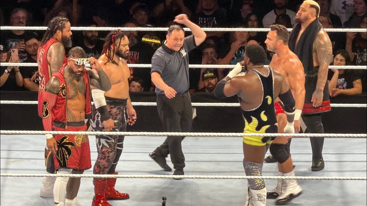 The USOs & Jacob Fatu vs Solo Sikoa LA Night & Royce Keys Full Match | WWE Summer Tour 2026 background