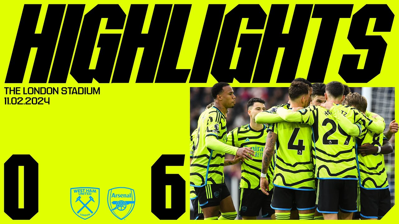 EMPHATIC! | West Ham vs Arsenal (0-6) | EPL Highlights | Saliba, Saka (2), Gabriel, Trossard, Rice background
