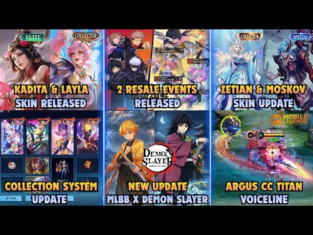 JUJUTSU KAISEN & ASPIRANTS RELEASED | MLBB X DEMON SLAYER UPDATE ?? | ZETIAN CC | KADITA LAYLA SKIN