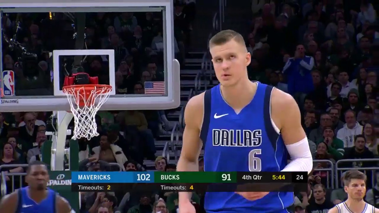 Kristaps Porzingis (26 points) Highlights vs. Bucks background