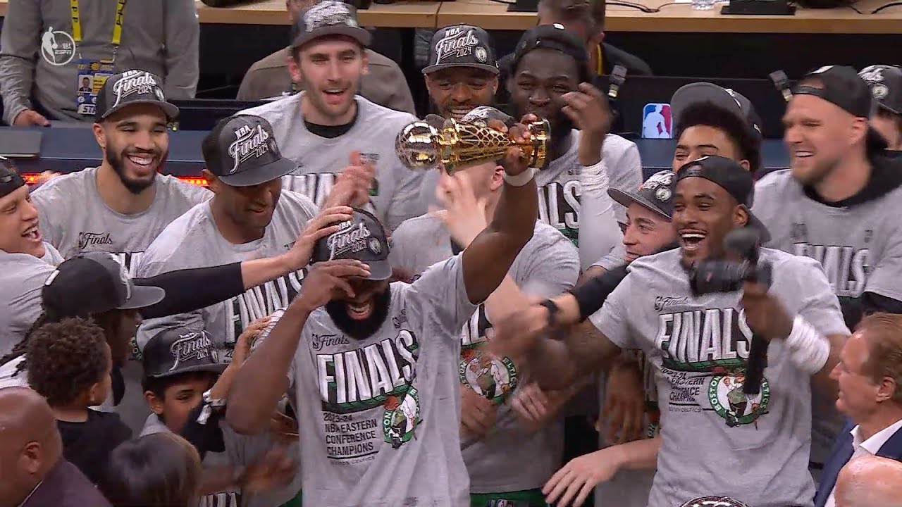 Boston Celtics Eastern Conference Championship FULL Trophy Presentation background