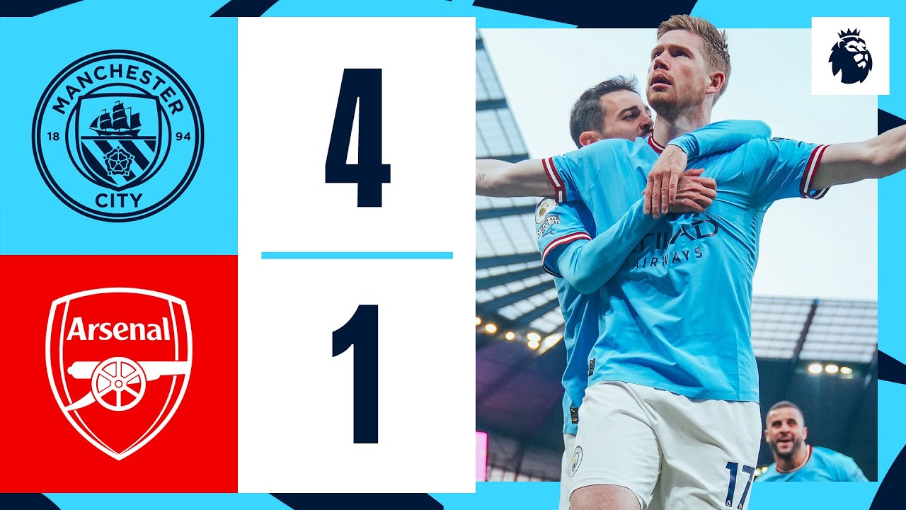 HIGHLIGHTS Man City 4-1 Arsenal | De Bruyne (2), Stones, Haaland Goals | Premier League background