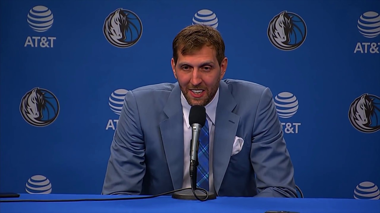 Dirk press conference after announcing retirement
