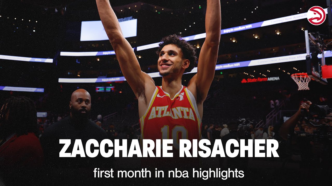 Zaccharie Risacher Top Plays from 1st Month in NBA đ«đ· No. 1 Pick Highlights background