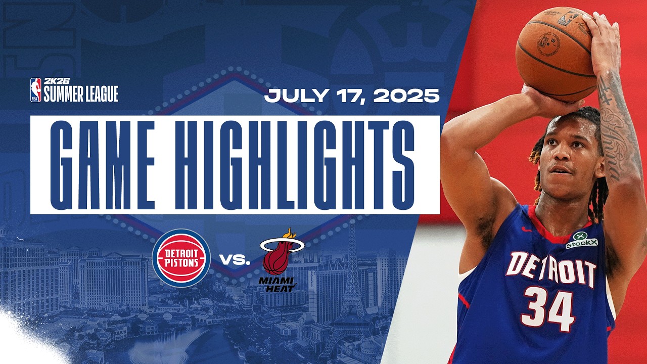 GAME HIGHLIGHTS | Detroit Pistons vs Miami Heat | NBA 2K26 Summer League background