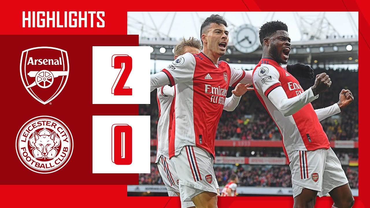 HIGHLIGHTS | Arsenal vs Leicester City (2-0) | Premier League | Partey, Lacazette background