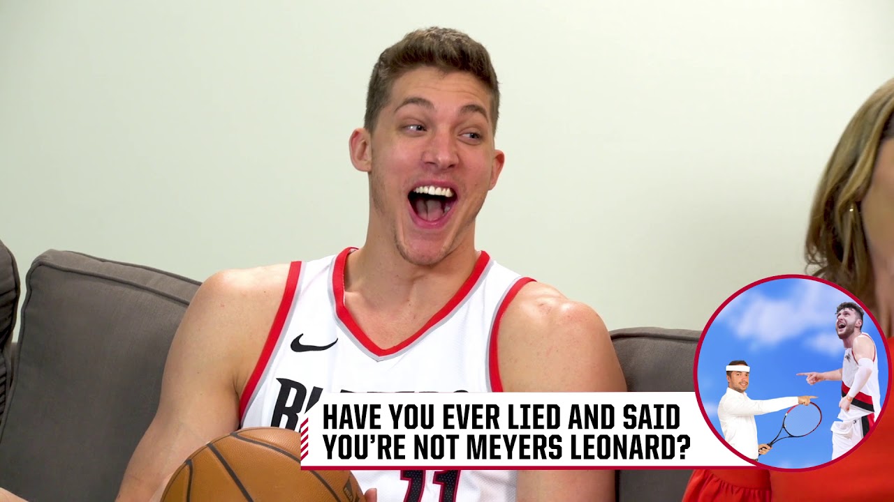 Jusuf Nurkic and Meyers Leonard Answer Uncomfortable Questions in "Pass the Ball" background