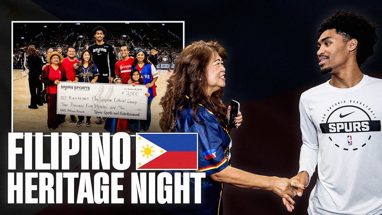Spurs' Dylan Harper Honors His Roots with Custom Filipino Heritage Jersey background