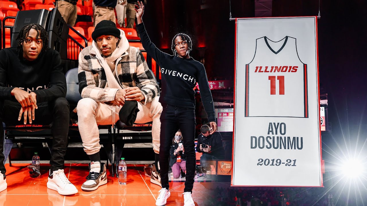 Illinois LEGEND Ayo Dosunmu gets jersey retired, DeMar DeRozan mic’d up | Chicago Bulls background