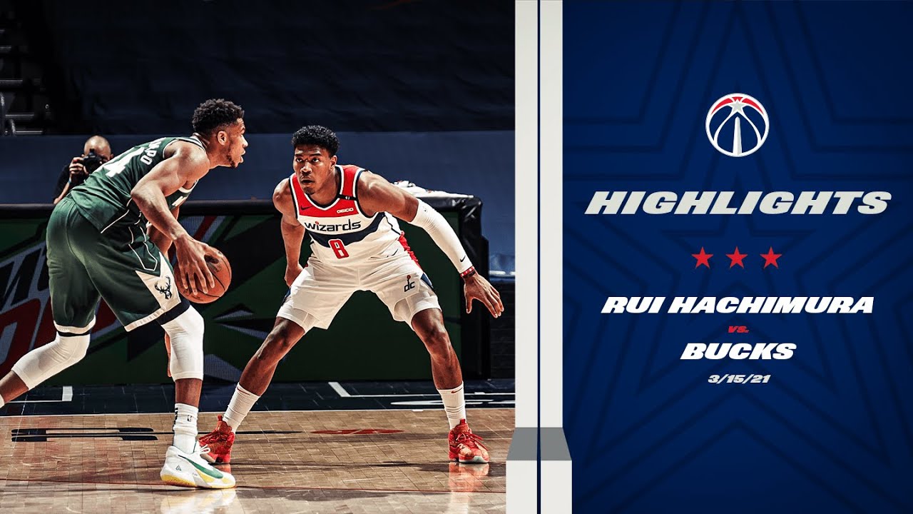 Highlights: Rui Hachimura scores 22 vs. Bucks - 3/15/21 background