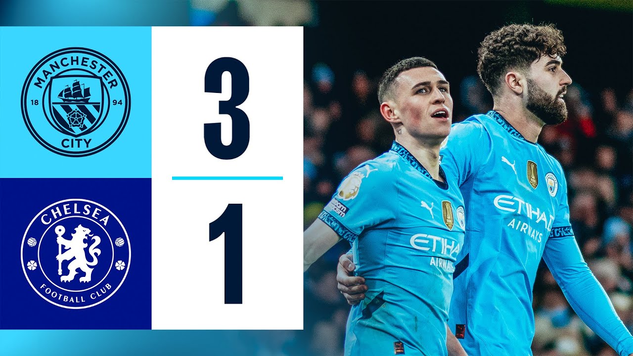 HIGHLIGHTS! Haaland and Foden fire City to key victory | Man City 3-1 Chelsea | Premier League background
