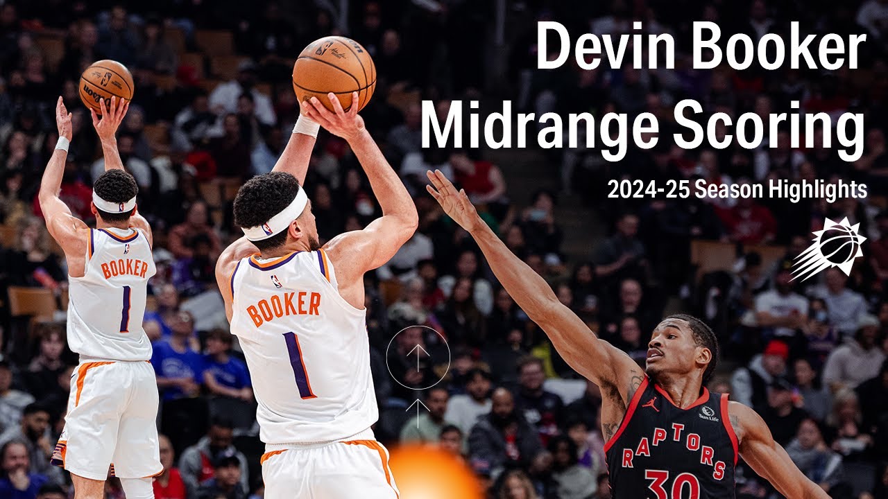MIDRANGE BAG WORK 🎒 Devin Booker's Best Midrange Scoring of 2024-25 | Phoenix Suns Player Highlights background