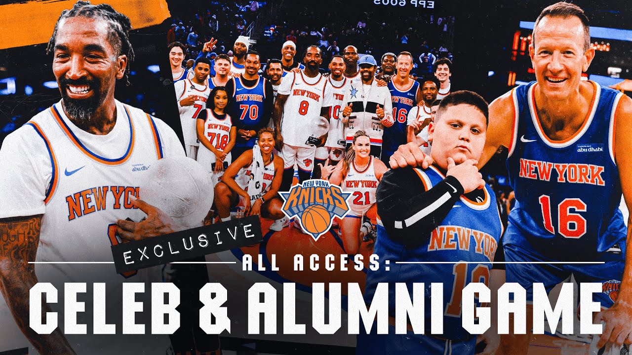 JR Smith and The Rizzler GO OFF at the alumni & celebrity game | Knicks All-Access background