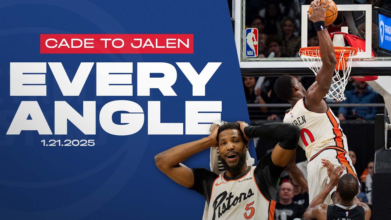 Every Angle - Cade Cunningham Lobs It To Jalen Duren For The Jam background