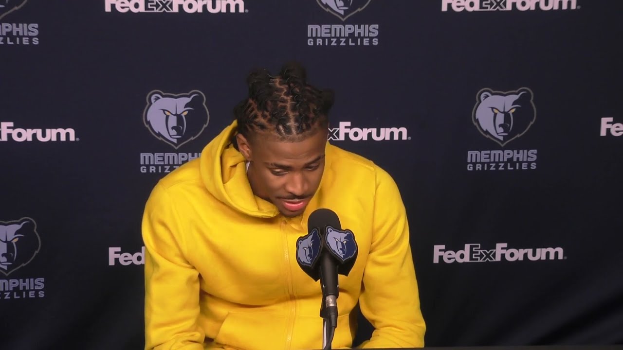 MEMvOKC: Ja Morant postgame 12.20.21 background