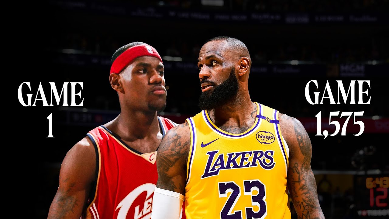 LeBron Side-by-Side Highlights… 20+ YEARS Apart background