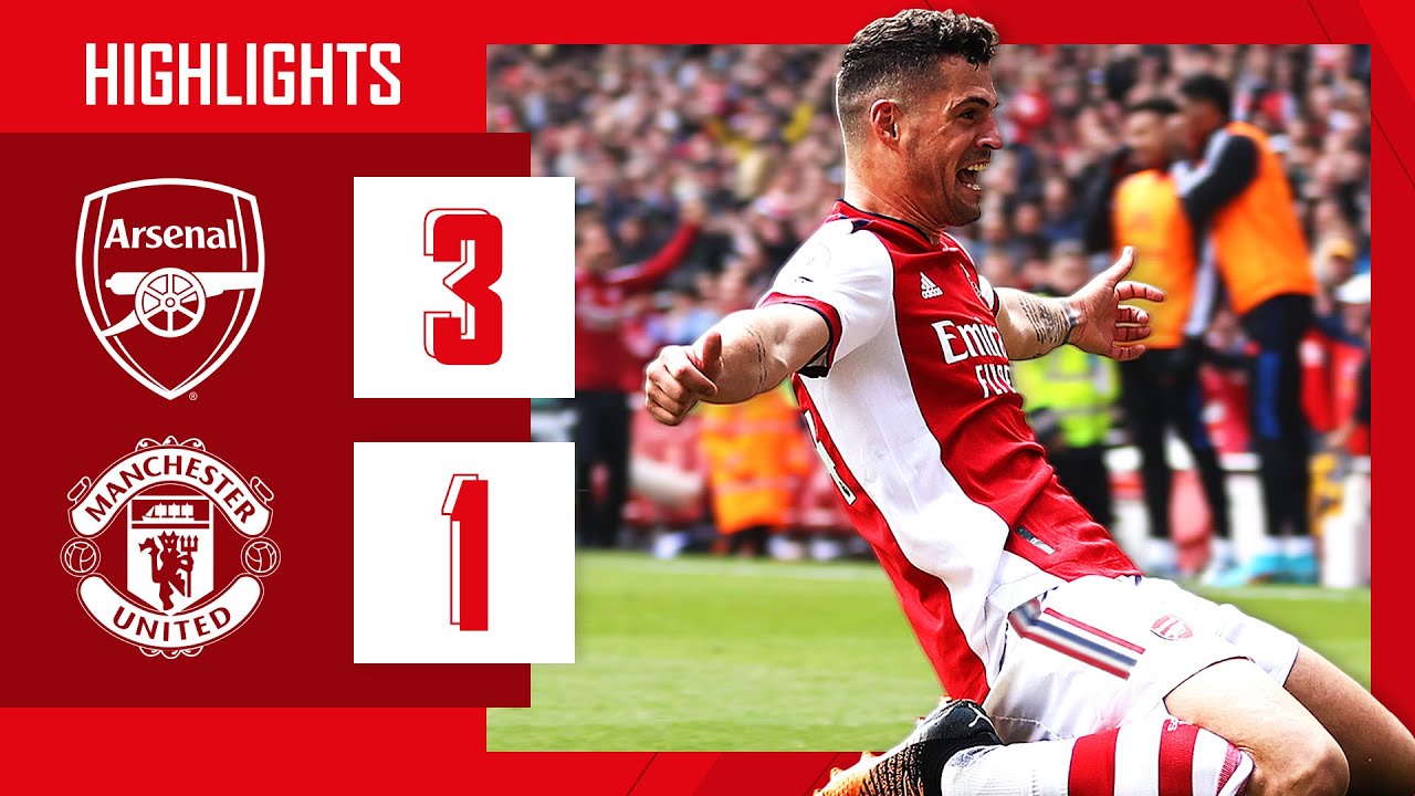 HIGHLIGHTS | Arsenal vs Manchester United (3-1) | Premier League | Tavares, Saka, Xhaka-boom! background
