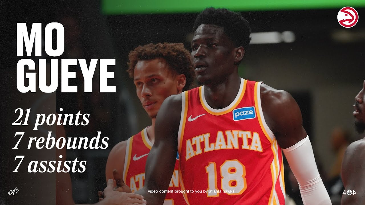 Mo Gueye DOMINATES with 21 points, 7 rebounds, 7 assists in Hawks Win over Lakers background
