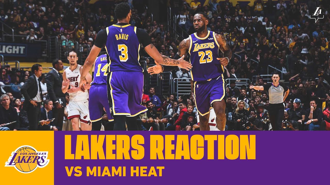 Lakers Reaction: AD breaks Miami’s zone in 7th straight win. background