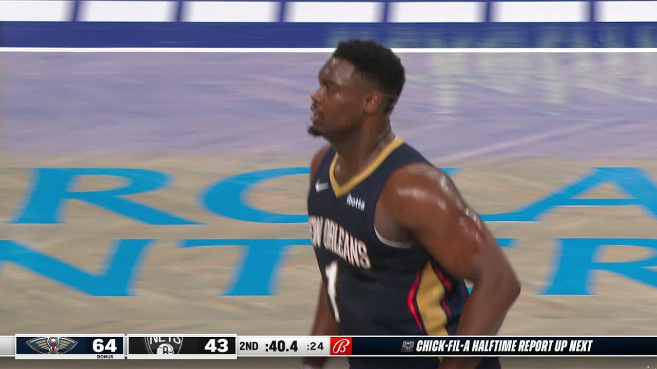 Pelicans Stat Leader Highlights: Zion Williamson with 28 points vs. Brooklyn Nets 3/19/24 background