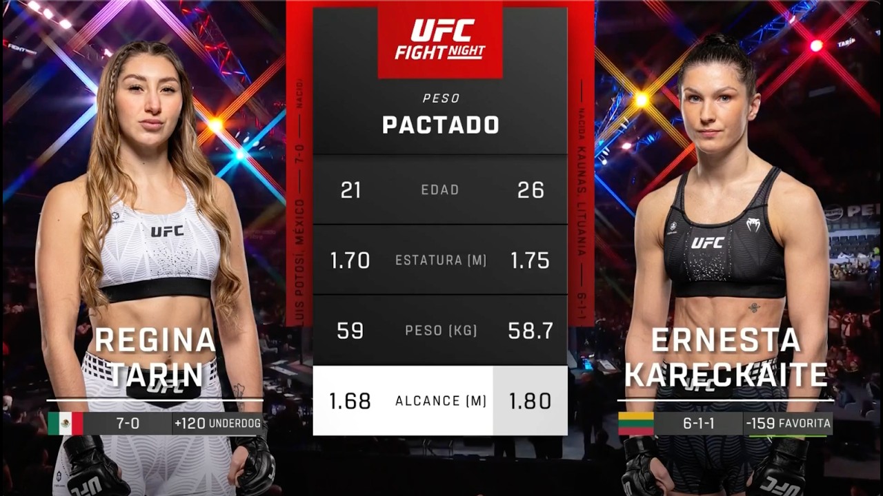 #NocheUFC Pelea Gratis: Tarin vs. Kareckaite background