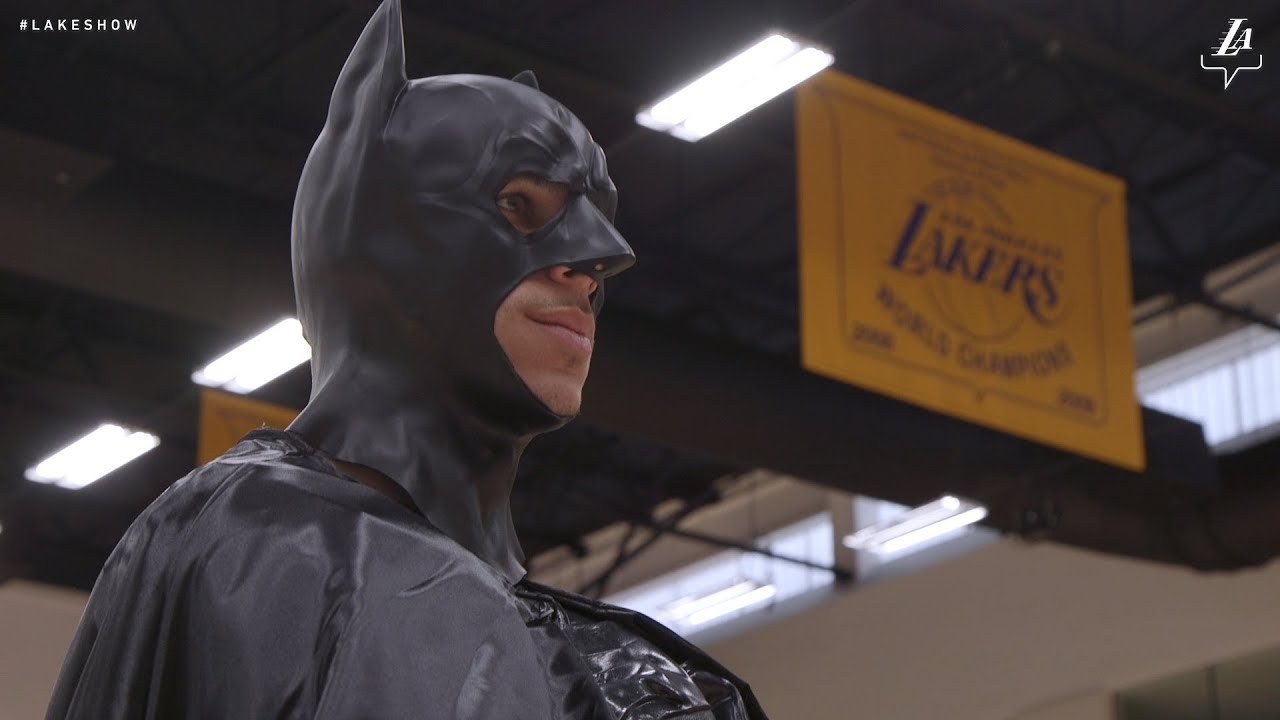 Lonzo Dresses as Batman to Trick or Treat With Kids