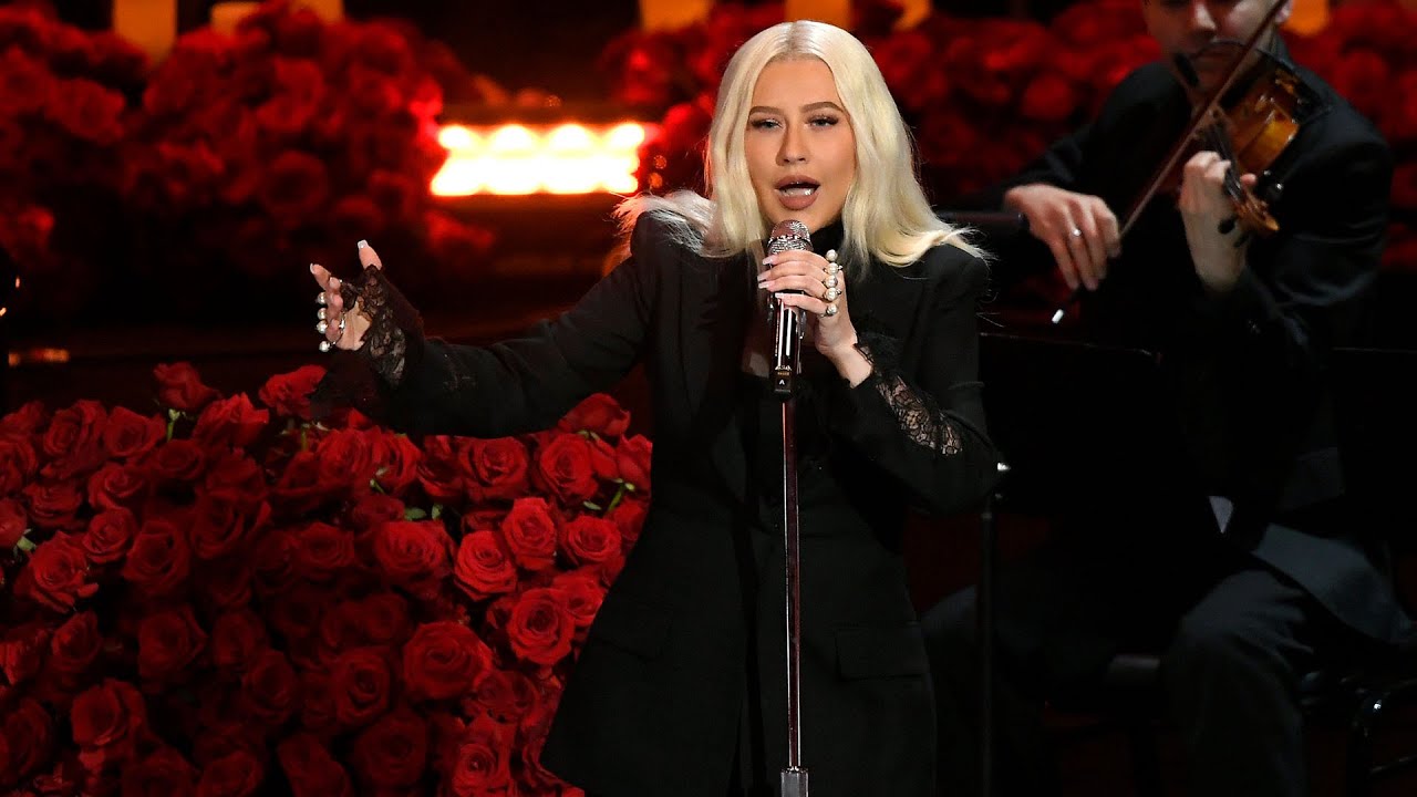 Christina Aguilera Performs at A Celebration of Life for Kobe and Gianna Bryant